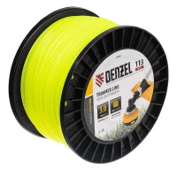 Леска для триммера зубчатый квадрат, 3,0мм х 113м, на DIN катушке FLEX CORD// Denzel