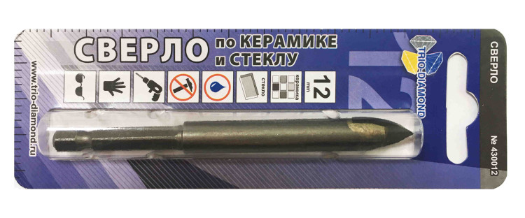 Сверло по керамике и стеклу 12мм